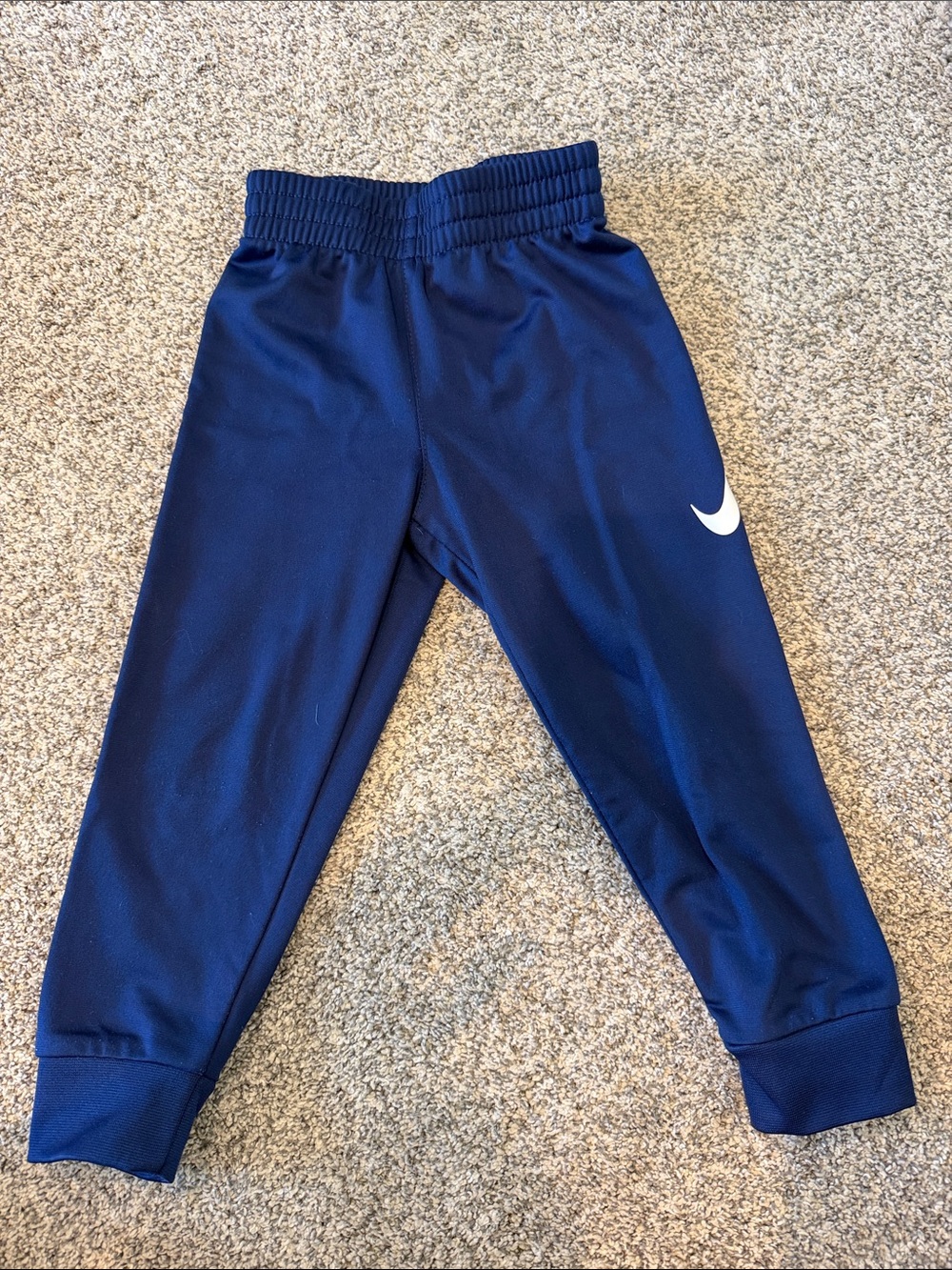 Nike Navy Blue Kids' Jogger Sweatpants with White Swoosh